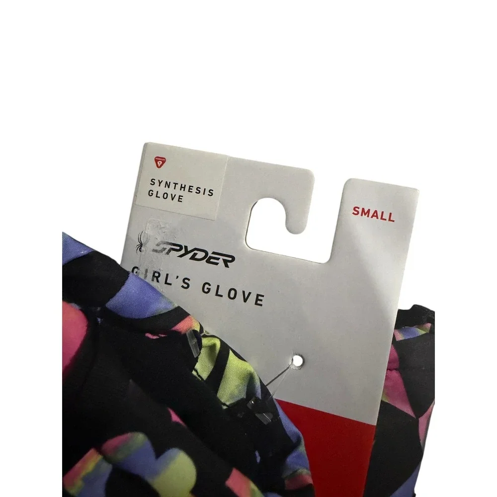 Spyder Girls Synthesis Glove Small Multi‎ Geometric Primaloft Insulated Ski Snow